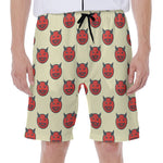Devil Emoji Pattern Print Men's Beach Shorts