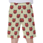 Devil Emoji Pattern Print Men's Beach Shorts
