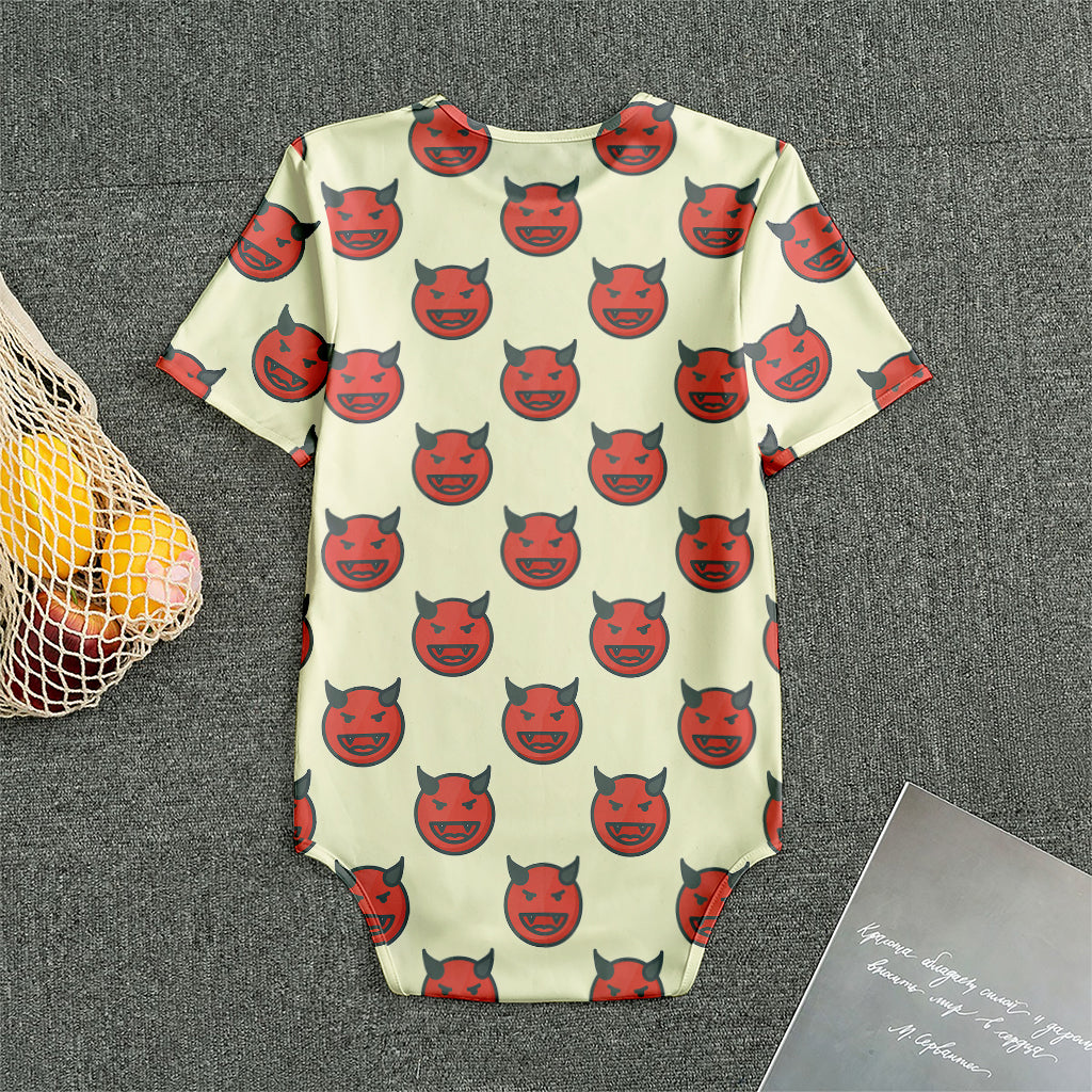 Devil Emoji Pattern Print Men's Bodysuit