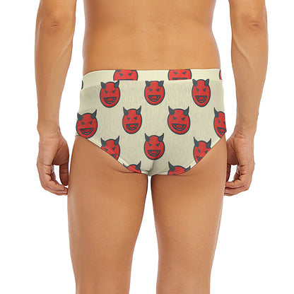 Devil Emoji Pattern Print Men's Briefs