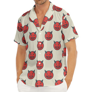 Devil Emoji Pattern Print Men's Deep V-Neck Shirt