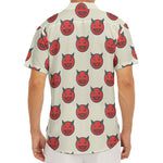 Devil Emoji Pattern Print Men's Deep V-Neck Shirt