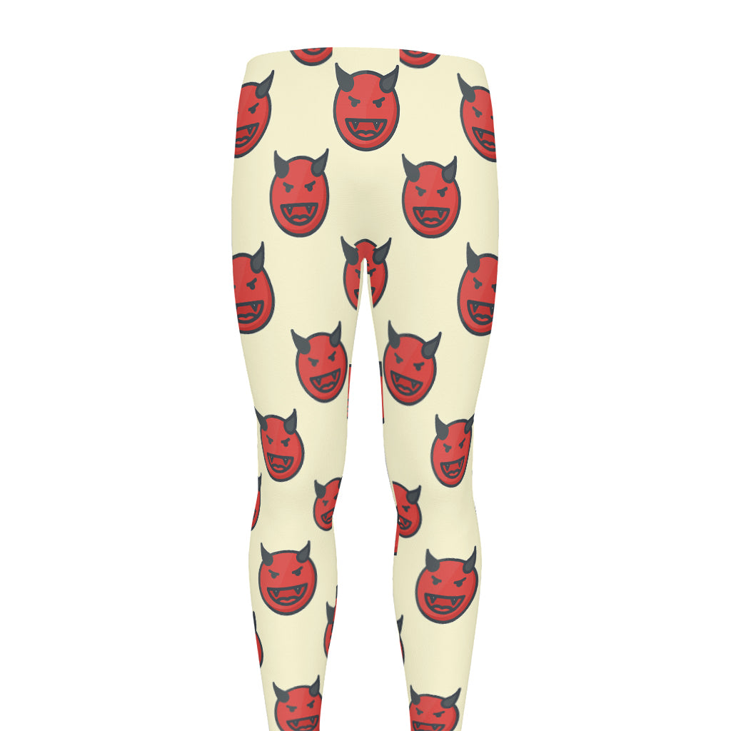 Devil Emoji Pattern Print Men's leggings