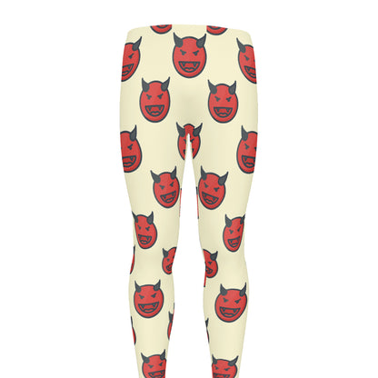 Devil Emoji Pattern Print Men's leggings