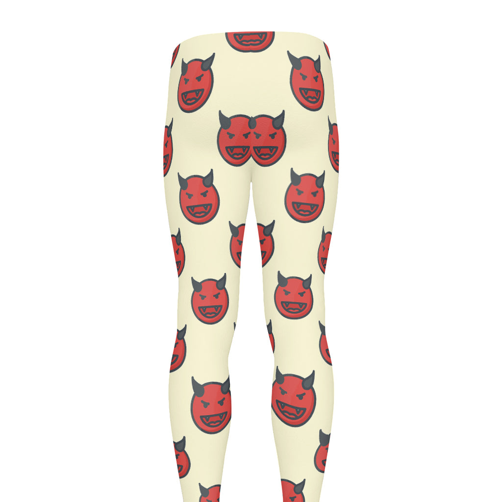 Devil Emoji Pattern Print Men's leggings