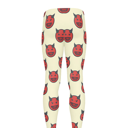 Devil Emoji Pattern Print Men's leggings