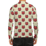Devil Emoji Pattern Print Men's Long Sleeve Rash Guard
