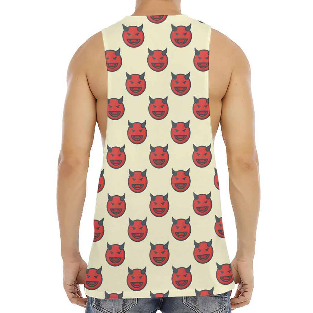 Devil Emoji Pattern Print Men's Muscle Tank Top