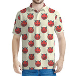 Devil Emoji Pattern Print Men's Polo Shirt