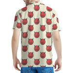 Devil Emoji Pattern Print Men's Polo Shirt