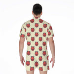 Devil Emoji Pattern Print Men's Rompers