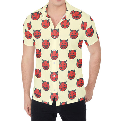 Devil Emoji Pattern Print Men's Shirt