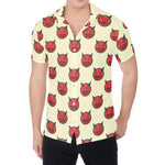 Devil Emoji Pattern Print Men's Shirt