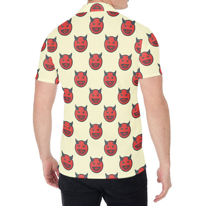 Devil Emoji Pattern Print Men's Shirt