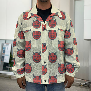 Devil Emoji Pattern Print Men's Shirt Jacket