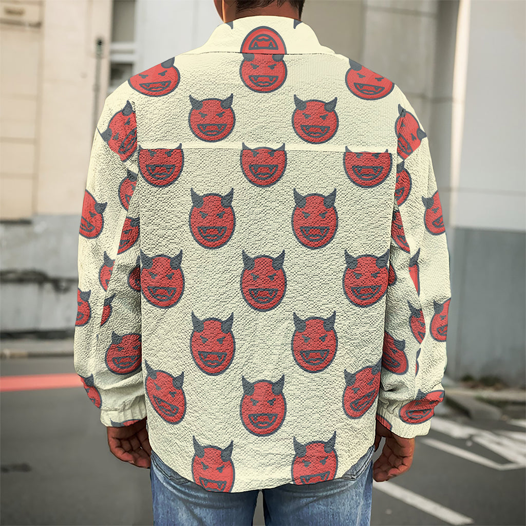 Devil Emoji Pattern Print Men's Shirt Jacket