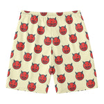 Devil Emoji Pattern Print Men's Swim Trunks