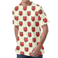 Devil Emoji Pattern Print Men's Velvet T-Shirt
