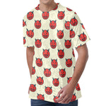 Devil Emoji Pattern Print Men's Velvet T-Shirt