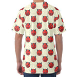Devil Emoji Pattern Print Men's Velvet T-Shirt