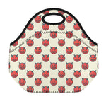 Devil Emoji Pattern Print Neoprene Lunch Bag