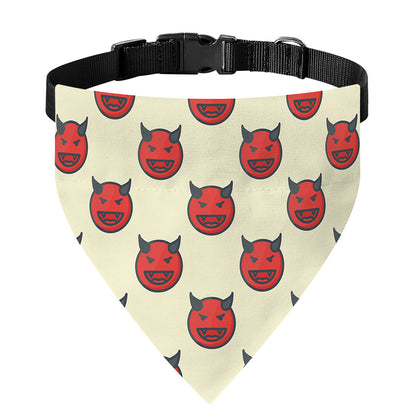 Devil Emoji Pattern Print Over The Collar Dog Bandana