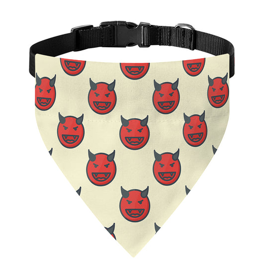 Devil Emoji Pattern Print Over The Collar Dog Bandana
