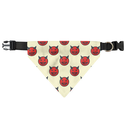 Devil Emoji Pattern Print Over The Collar Dog Bandana