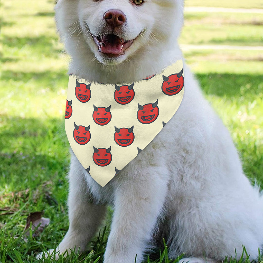 Devil Emoji Pattern Print Over The Collar Dog Bandana