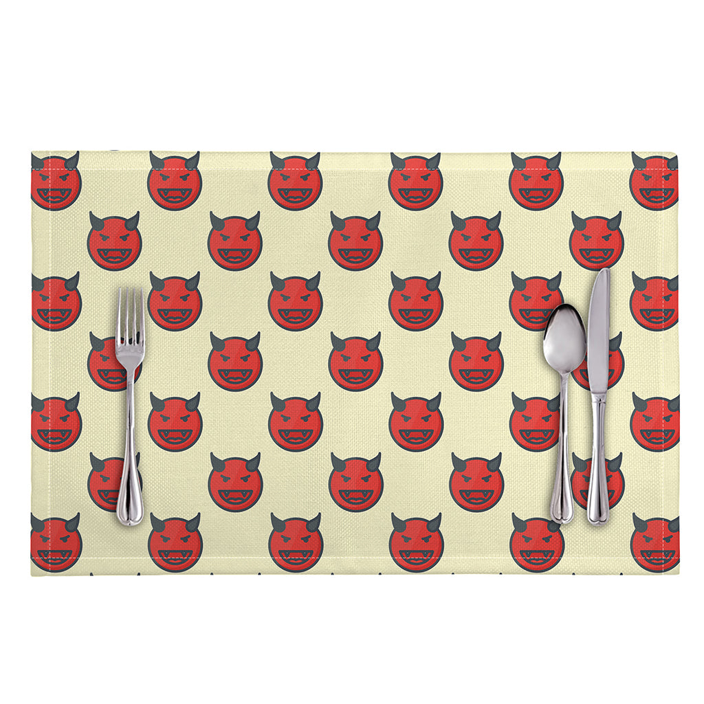 Devil Emoji Pattern Print Placemat