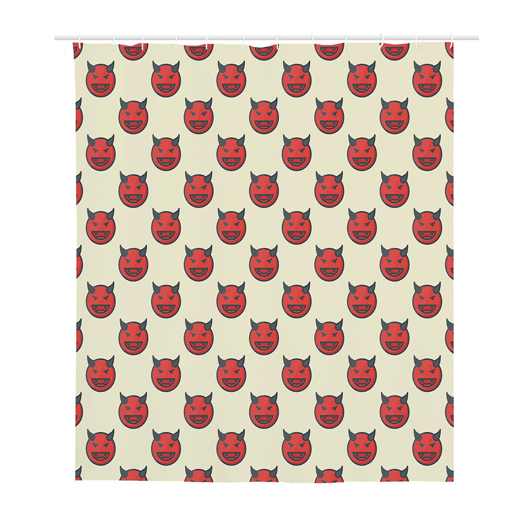 Devil Emoji Pattern Print Polyester Shower Curtain