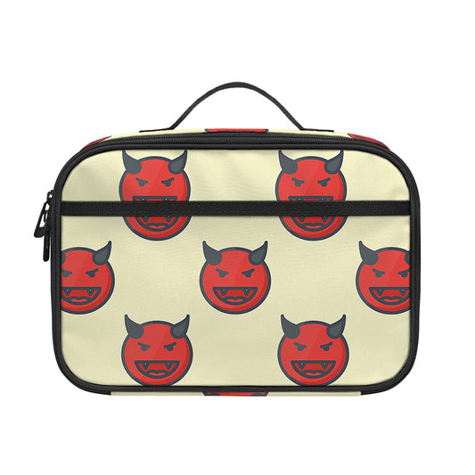 Devil Emoji Pattern Print Portable Lunch Bag