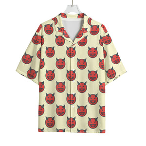 Devil Emoji Pattern Print Rayon Hawaiian Shirt