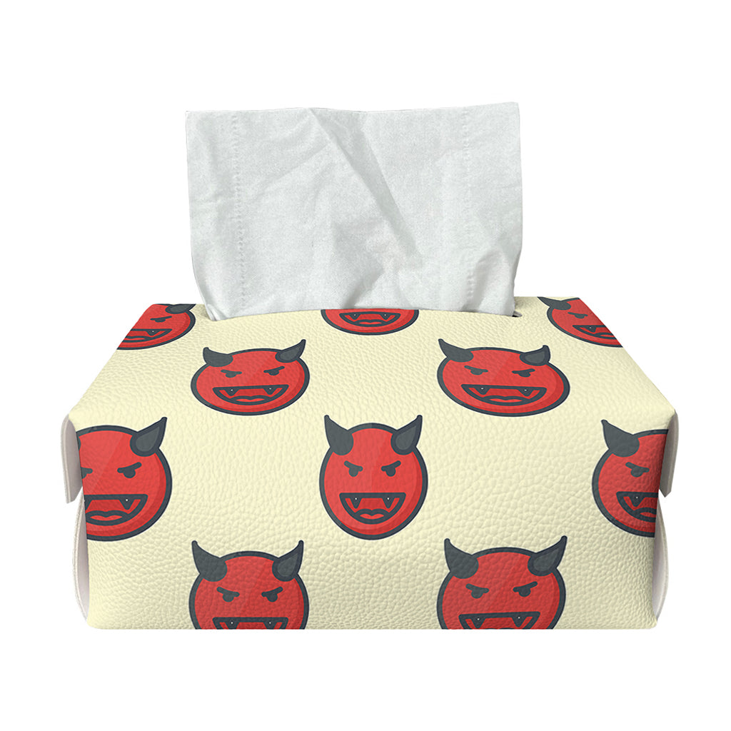 Devil Emoji Pattern Print Rectangle Tissue Box Cover