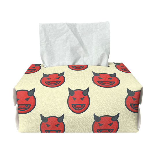 Devil Emoji Pattern Print Rectangle Tissue Box Cover