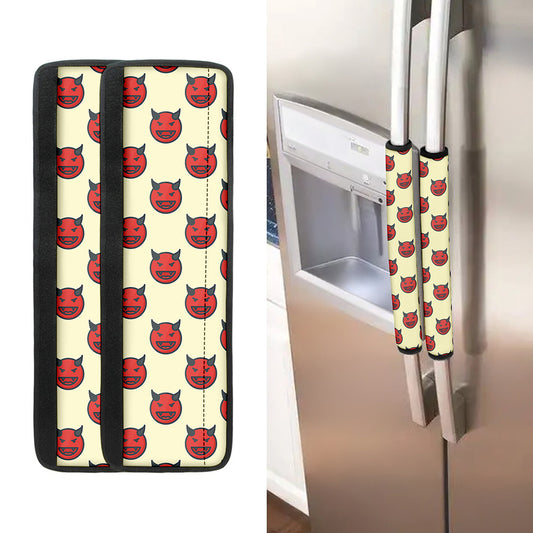 Devil Emoji Pattern Print Refrigerator Handle Covers