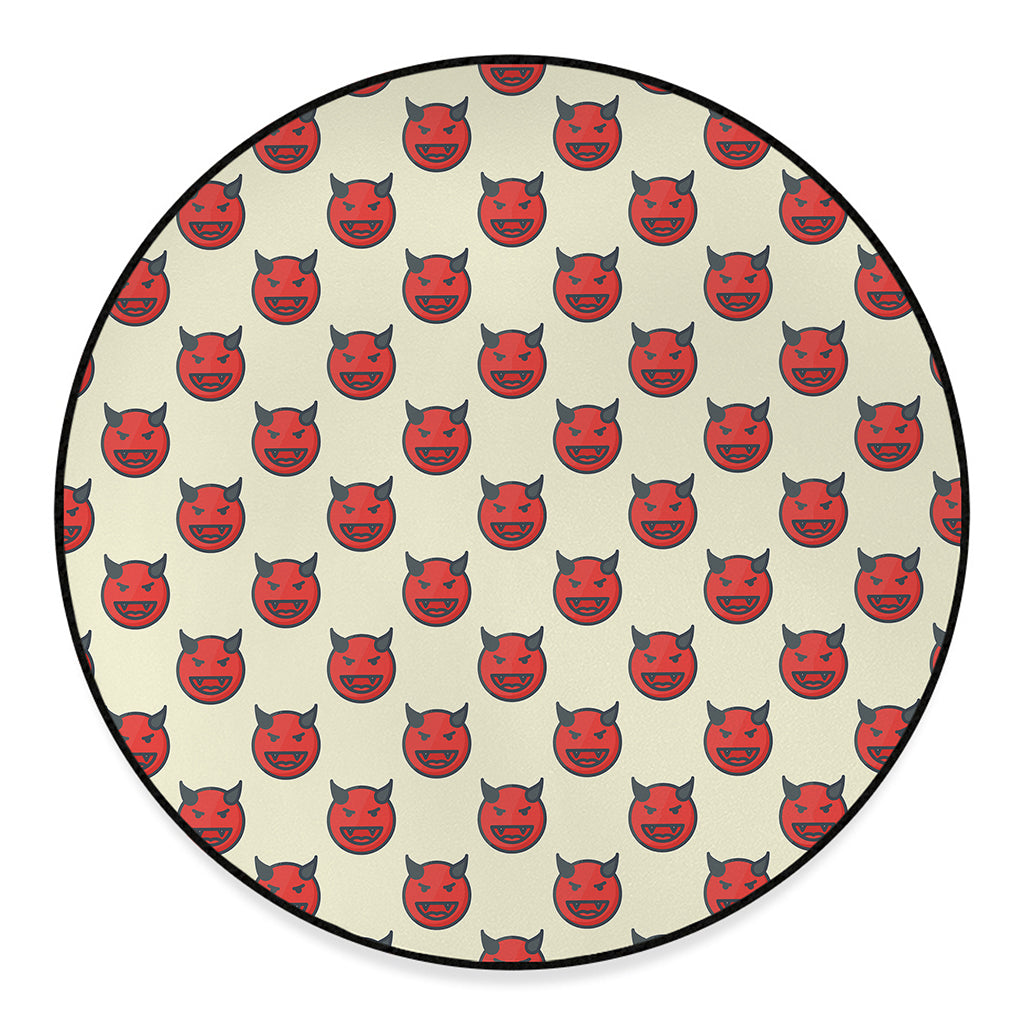 Devil Emoji Pattern Print Round Floor Mat