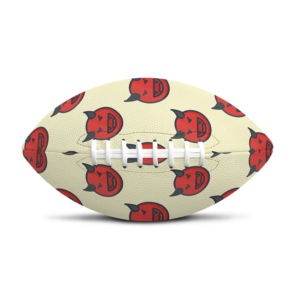 Devil Emoji Pattern Print Rugby Ball