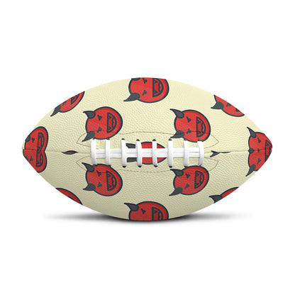 Devil Emoji Pattern Print Rugby Ball