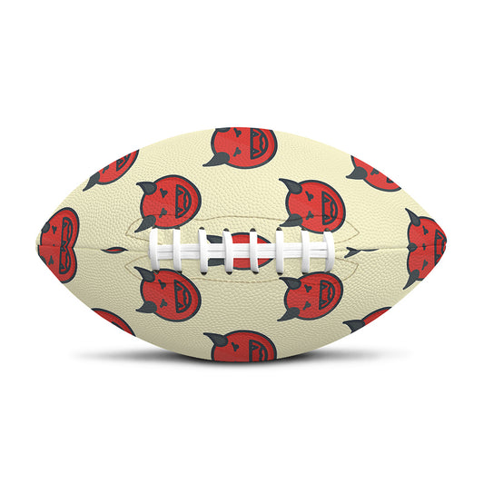Devil Emoji Pattern Print Rugby Ball