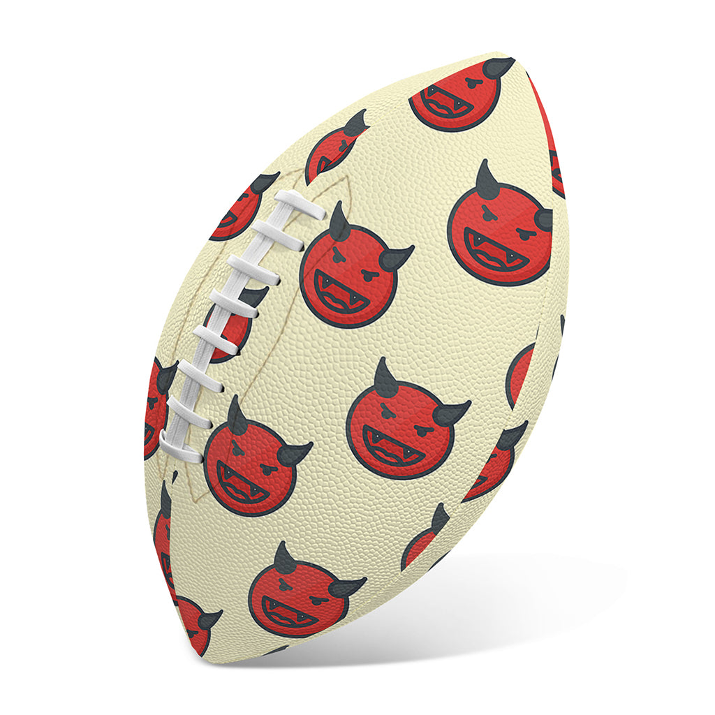 Devil Emoji Pattern Print Rugby Ball