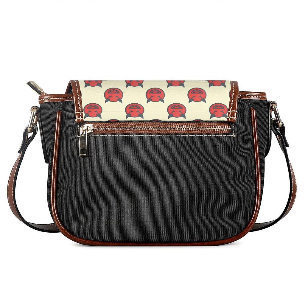 Devil Emoji Pattern Print Saddle Bag