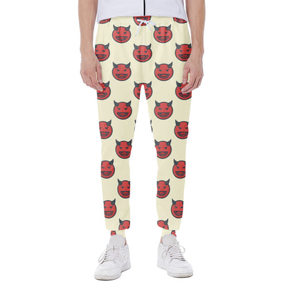 Devil Emoji Pattern Print Scuba Joggers