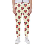 Devil Emoji Pattern Print Scuba Joggers