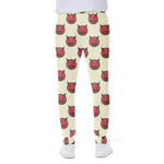Devil Emoji Pattern Print Scuba Joggers