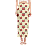 Devil Emoji Pattern Print Side Slit Maxi Skirt