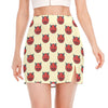 Devil Emoji Pattern Print Side Slit Mini Skirt