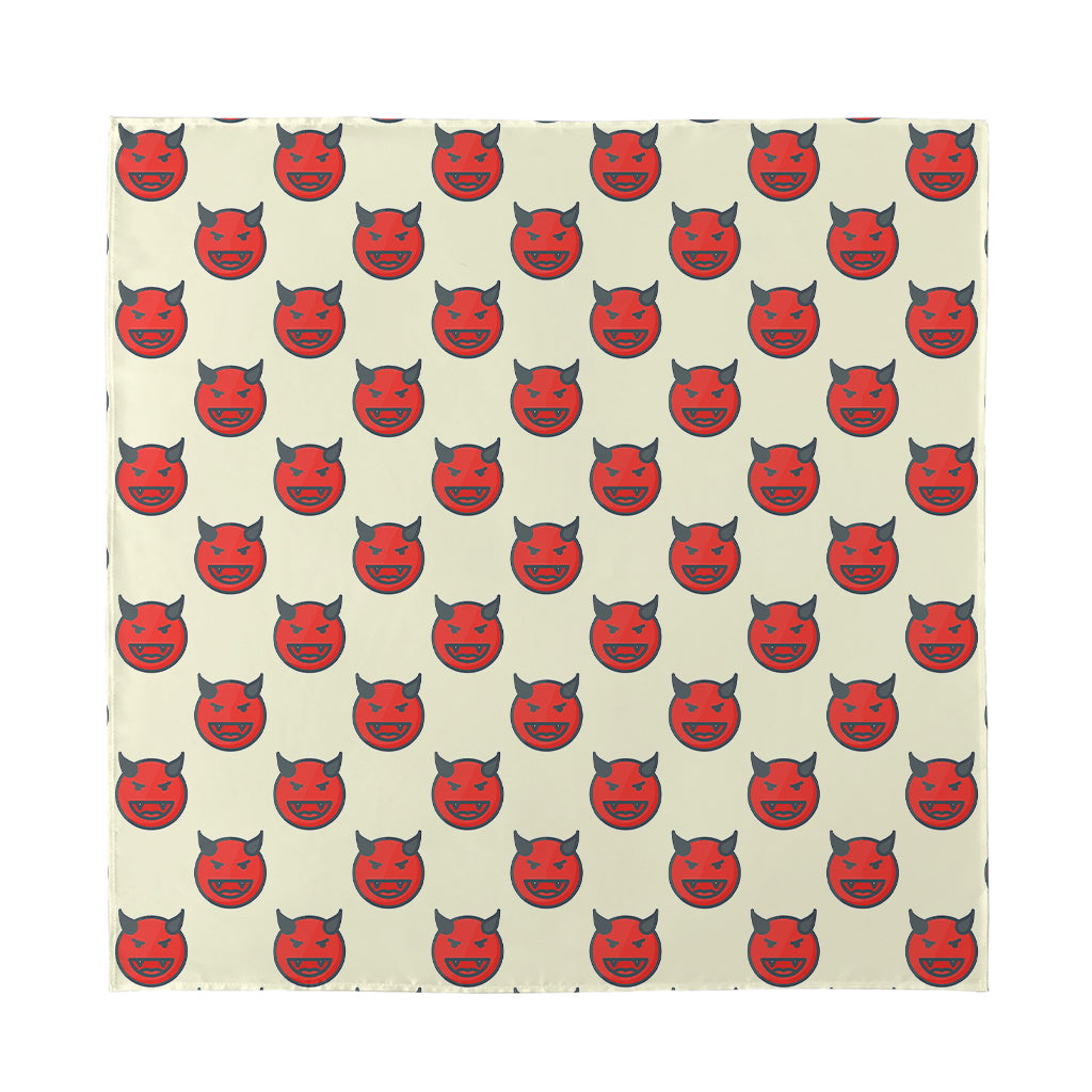 Devil Emoji Pattern Print Silk Bandana