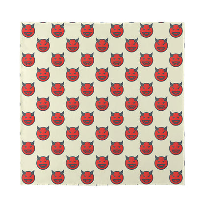Devil Emoji Pattern Print Silk Bandana