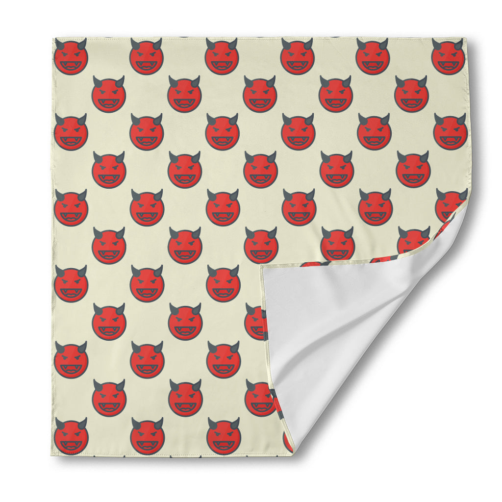 Devil Emoji Pattern Print Silk Bandana